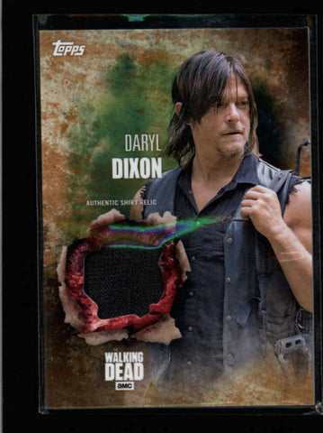 DARYL DIXON 2016 TOPPS SEASON 5 WALKING DEAD USED WORN SHIRT RELIC #18/99 AB8827