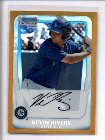 KEVIN RIVERS 2011 BOWMAN CHROME #BCP73 GOLD REFRACTOR ROOKIE #24/50 AC2179