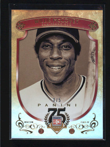WILLIE MCCOVEY 2014 PANINI HALL OF FAME #63 RED GOLD PARALLEL #3/5 AB6404