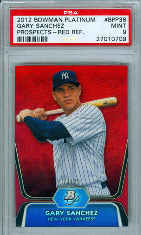 GARY SANCHEZ 2012 BOWMAN PLATINUM PROSPECTS RED REFRACTOR SP/25 RC ROOKIE PSA 9