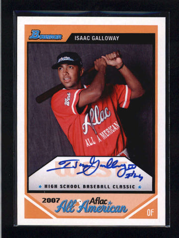 ISAAC GALLOWAY 2007 BOWMAN AFLAC ALL AMERICAN ROOKIE AUTOGRAPH AUTO AC1413