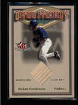 RICKEY HENDERSON 2002 FLEER TRIPLE CROWN DIAMOND MORTALITY GAME USED BAT AB8532