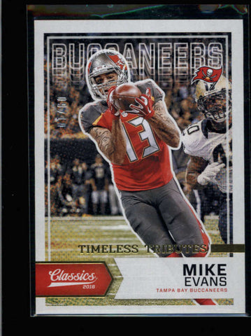 MIKE EVANS RARE 2016 CLASSICS #57 TIMELESS TRIBUTES GOLD PARALLEL #09/10 AB8707