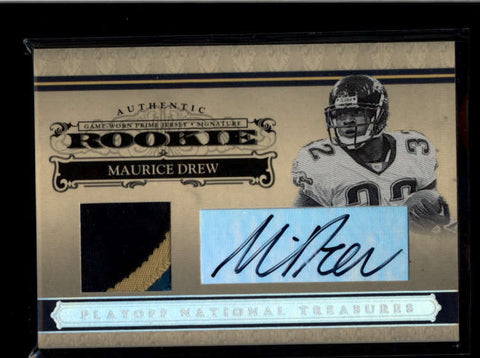 MAURICE DREW 2006 NATIONAL TREASURES #131 ROOKIE AUTO 3-CLR PATCH #27/49 AB8179