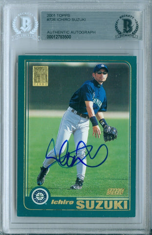 Ichiro Suzuki 2001 Topps #726 RC Rookie Autograph BAS BGS Beckett Authentic Auto