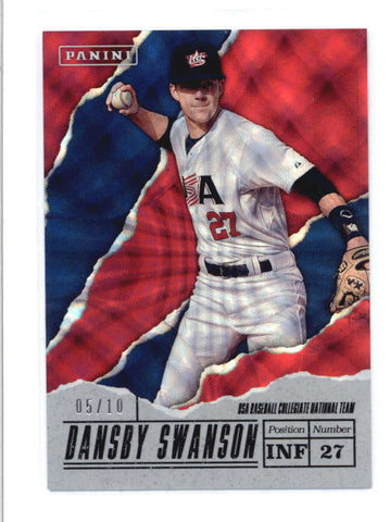 DANSBY SWANSON 2017 PANINI FATHERS DAY FUTURE FRAMES PARALLEL #05/10 AB9535