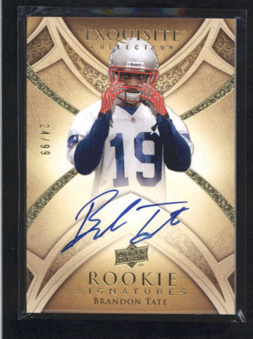 BRANDON TATE 2009 UD EXQUISITE #114 ON CARD ROOKIE AUTOGRAPH AUTO #24/99 AC266