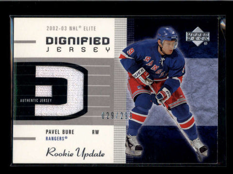 PAVEL BURE 2002/03 02/03 UD ROOKIE UPDATE DIGNIFIED JERSEY #029/299 AB7724