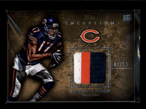 ALSHON JEFFERY 2012 TOPPS INCEPTION ROOKIE RC USED 3-CLR PATCH #04/50 AB7214