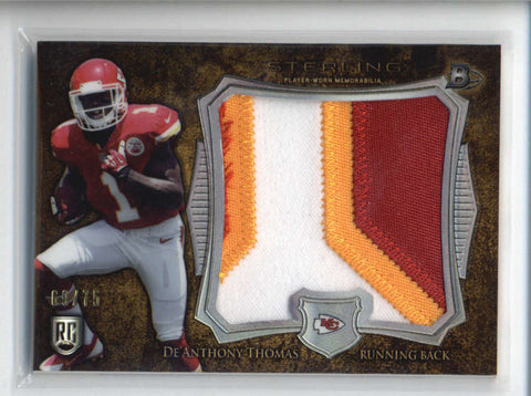 DE ANTHONY THOMAS 2014 BOWMAN STERLING GOLD REFRACTOR 3-CLR PATCH #69/75 AB6481