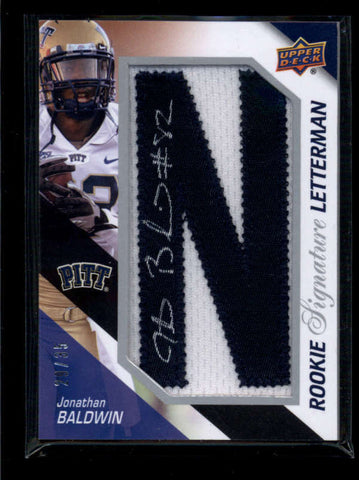 JONATHAN BALDWIN 2011 UD ROOKIE SIGNATURE LETTERMAN AUTO PATCH #29/35 AB7106