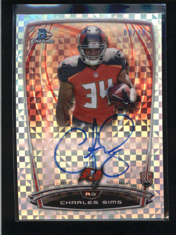 CHARLES SIMS 2014 BOWMAN CHROME XFRACTOR ROOKIE AUTOGRAPH AUTO RC #09/10 AB8945