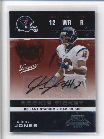 JACOBY JONES 2007 PLAYOFF CONTENDERS ROOKIE TICKET AUTOGRAPH AUTO SP /435 AB8973