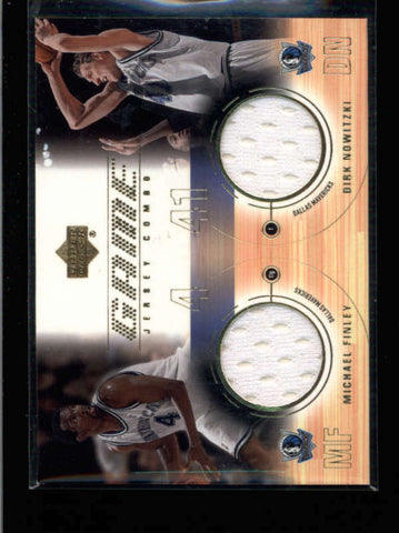 FINLEY / NOWITZKI 2001/02  UPPER DECK DUAL GAME USED WORN JERSEY AC1890