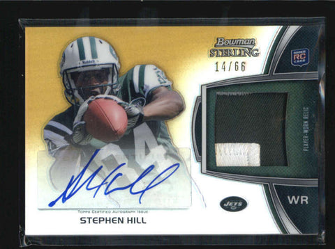 STEPHEN HILL 2012 BOWMAN STERLING GOLD REFRACTOR ROOKIE PATCH AUTO #14/66 AB6252