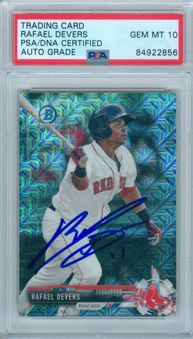 Rafael Devers 2017 Bowman Chrome Mojo Refractor RC PSA DNA Gem Mint 10 Auto