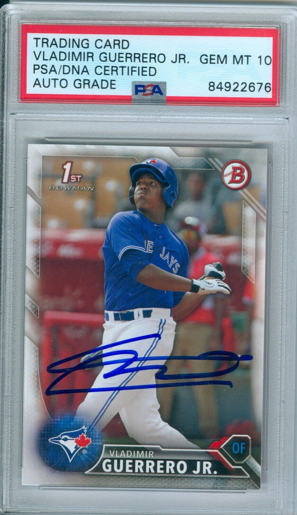 Vladimir Guerrero Jr 2016 Bowman RC Rookie Autograph PSA DNA Gem Mint Auto  10