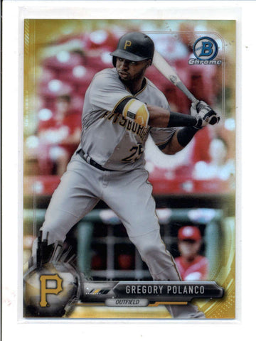 GREGORY POLANCO 2017 BOWMAN CHROME #90 GOLD REFRACTOR PARALLEL #27/50 AC841