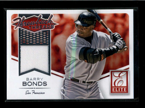 BARRY BONDS 2015 PANINI ELITE THROWBACK THREADS GAME USED JERSEY #2 AB7564