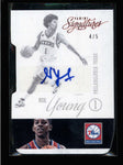 NICK YOUNG 2012/13 PANINI SIGNATURES RED DIE-CUT AUTOGRAPH AUTO #4/5 AC1809