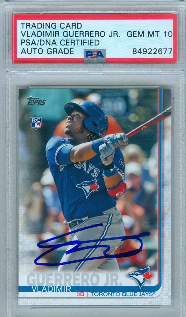 Vladimir Guerrero Jr 2019 Topps No Number NNO RC PSA DNA Gem Mint