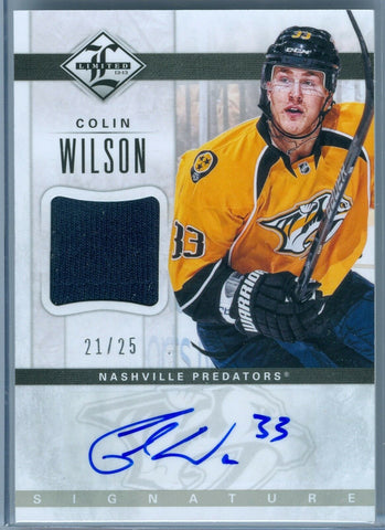 COLIN WILSON 2012-13 LIMITED PRIME GAME USED JERSEY / PATCH SP/25