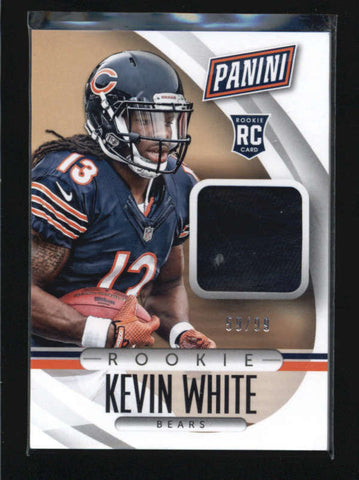 KEVIN WHITE 2015 PANINI THE NATIONAL ROOKIE RC USED WORN HAT #59/99 AB5633
