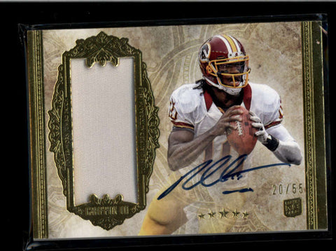 ROBERT GRIFFIN III 2012 TOPPS FIVE STAR AUTO JUMBO JERSEY PATCH RC #20/55 AB8172