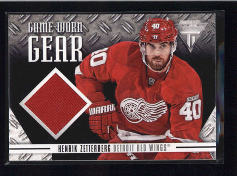 HENRIK ZETTERBERG 2012/13 12/13 PANINI TITANIUM GAME USED WORN JERSEY AB9087