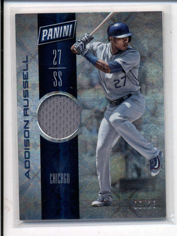ADDISON RUSSELL 2017 PANINI DAY GALACTIC WINDOWS GAME USED JERSEY #05/25 AC819