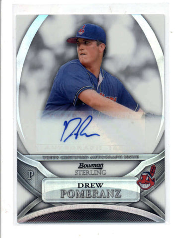 DREW POMERANZ 2010 BOWMAN STERLING REFRACTOR ROOKIE AUTOGRAPH AUTO #/199 AC1073