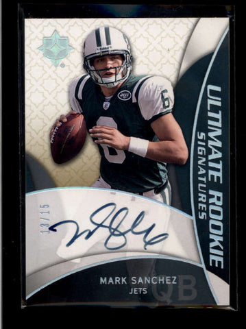 MARK SANCHEZ 2009 UD ULTIMATE #202 BLUE ROOKIE AUTOGRAPH AUTO  #13/15 AB8259