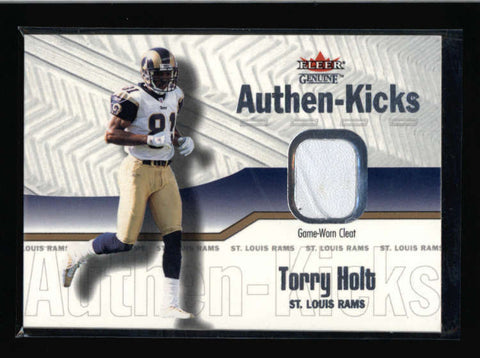 TORRY HOLT 2002 FLEER GENUINE AUTHEN-KICKS GAME USED WORN CLEAT RELIC AC684