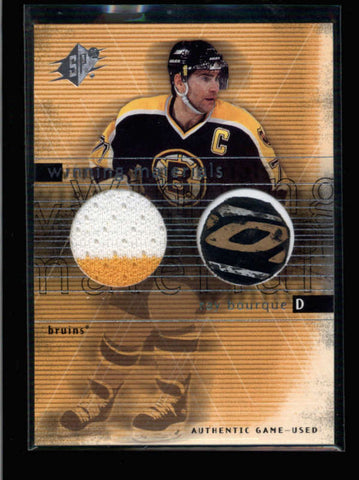RAY BOURQUE 1999/00 SPX WINNING MATERIALS DUAL GAME JERSEY STICK COMBO AC070