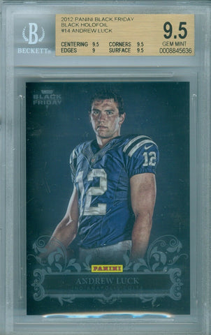 ANDREW LUCK 2012 PANINI BLACK FRIDAY BLACK HOLOFOIL RC ROOKIE BGS 9.5