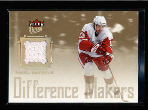 PAVEL DATSYUK 2005/06 ULTRA DIFFERENCE MAKERS GAME USED WORN JERSEY AC086