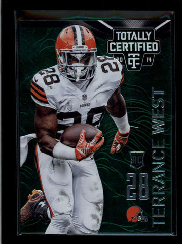 TERRANCE WEST 2014 TOTALLY CERTIFIED #169 PLATINUM GREEN ROOKIE RC #5/5 AB7402