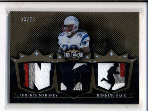 LAURENCE MARONEY 2007 TRIPLE THREADS 3-PC GAME USED PATCH COMBO #23/27 AC910