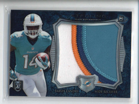 JARVIS LANDRY 2014 BOWMAN STERLING BLUE WAVE ROOKIE WORN 4-CLR PATCH AB6483