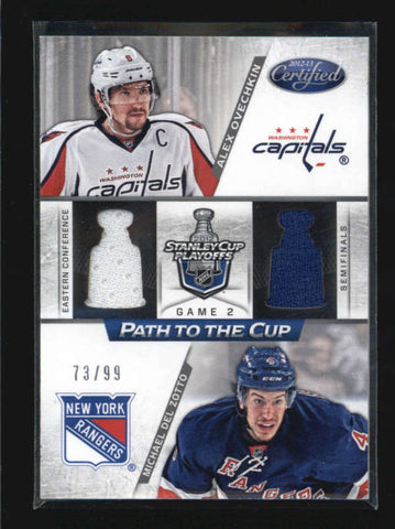 OVECHKIN / DEL ZOTTO 2012/13 CERTIFIED PATH TO THE CUP DUAL JERSEY #73/99 AB6681