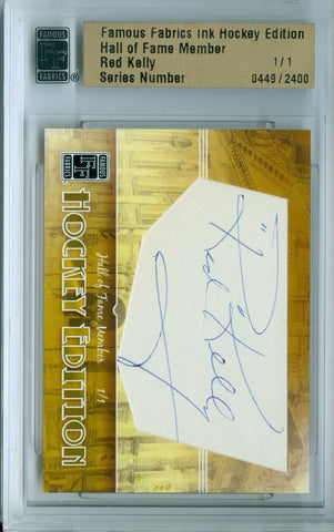 RED KELLY 2010 FAMOUS FABRICS INK 1/1 HALL OF FAME AUTO AUTOGRAPH SP/1
