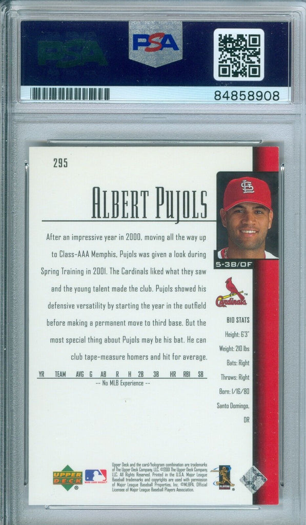 Albert Pujols Autographed 2001 Upper Deck Rookie Card #295 St