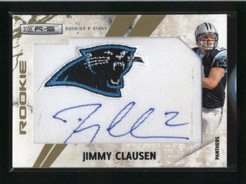 JIMMY CLAUSEN 2010 ROOKIES AND STARS JUMBO LOGO AUTO PATCH #081/199 AB8917