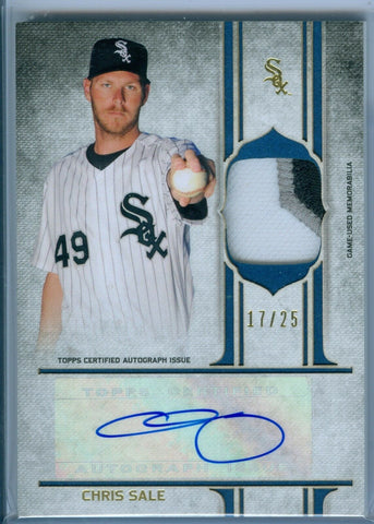 CHRIS SALE 2015 TOPPS SUPREME GAME USED JERSEY / PATCH AUTO AUTOGRAPH SP/25