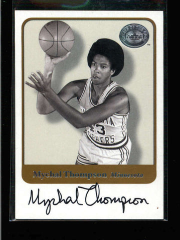 MYCHAL THOMPSON 2001/02 FLEER GREATS OF THE GAME ON CARD AUTOGRAPH AUTO AC1770