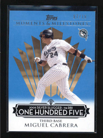 MIGUEL CABRERA 2008 TOPPS MOMENTS AND MILESTONES #138 BLUE #07/10 AB5416