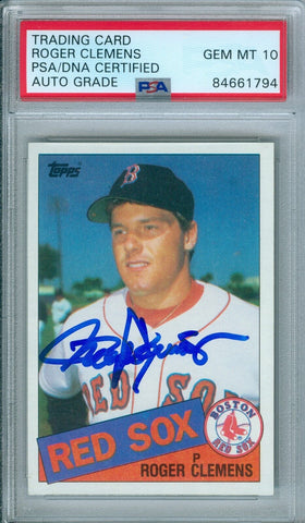 Roger Clemens 1985 Topps #181 Autograph RC Rookie PSA DNA GEM MT 10 AUTO