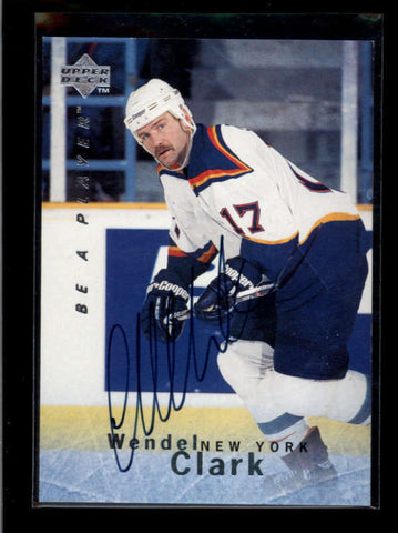 WENDEL CLARK 1995/96 95/96 UD BE A PLAYER BAP ON CARD AUTOGRAPH AUTO AB7690