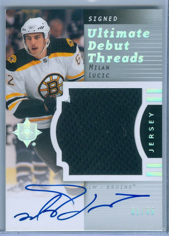 MILAN LUCIC 2007-08 ULTIMATE DEBUT THREADS RC ROOKIE JERSEY AUTO AUTOGRAPH SP/35