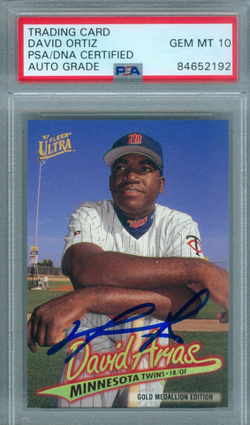 David Ortiz 1997 Fleer Ultra Gold Medallion Autograph PSA DNA Gem Mint Auto 10